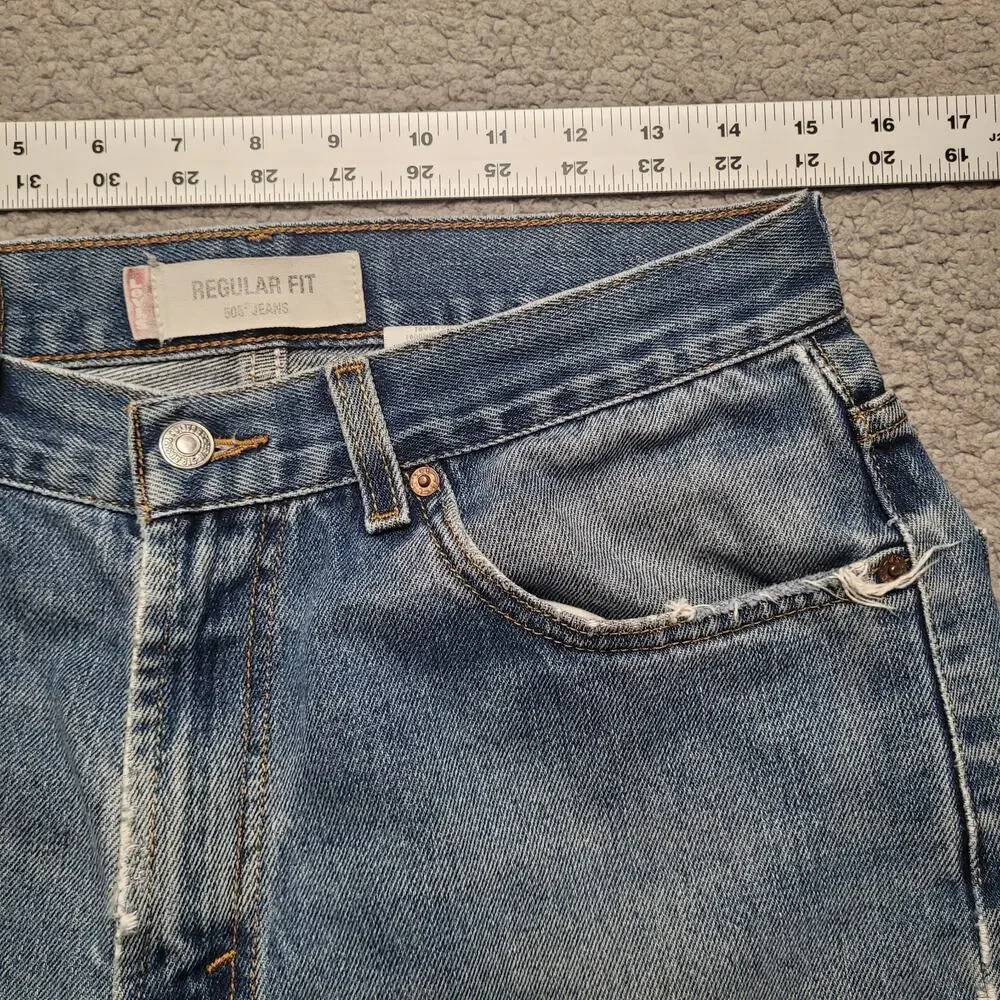 VTG Levis 505 Jeans 30x32 Blue‎ Denim Regular Fit Straight Leg Red Tab Classic